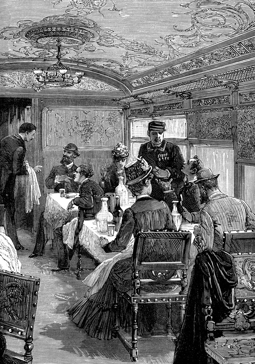 Carro de jantar no Orient Express, c1885 de Unbekannt