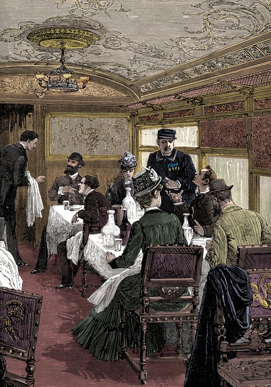 Carro de jantar no Orient Express, c1885 de Unbekannt