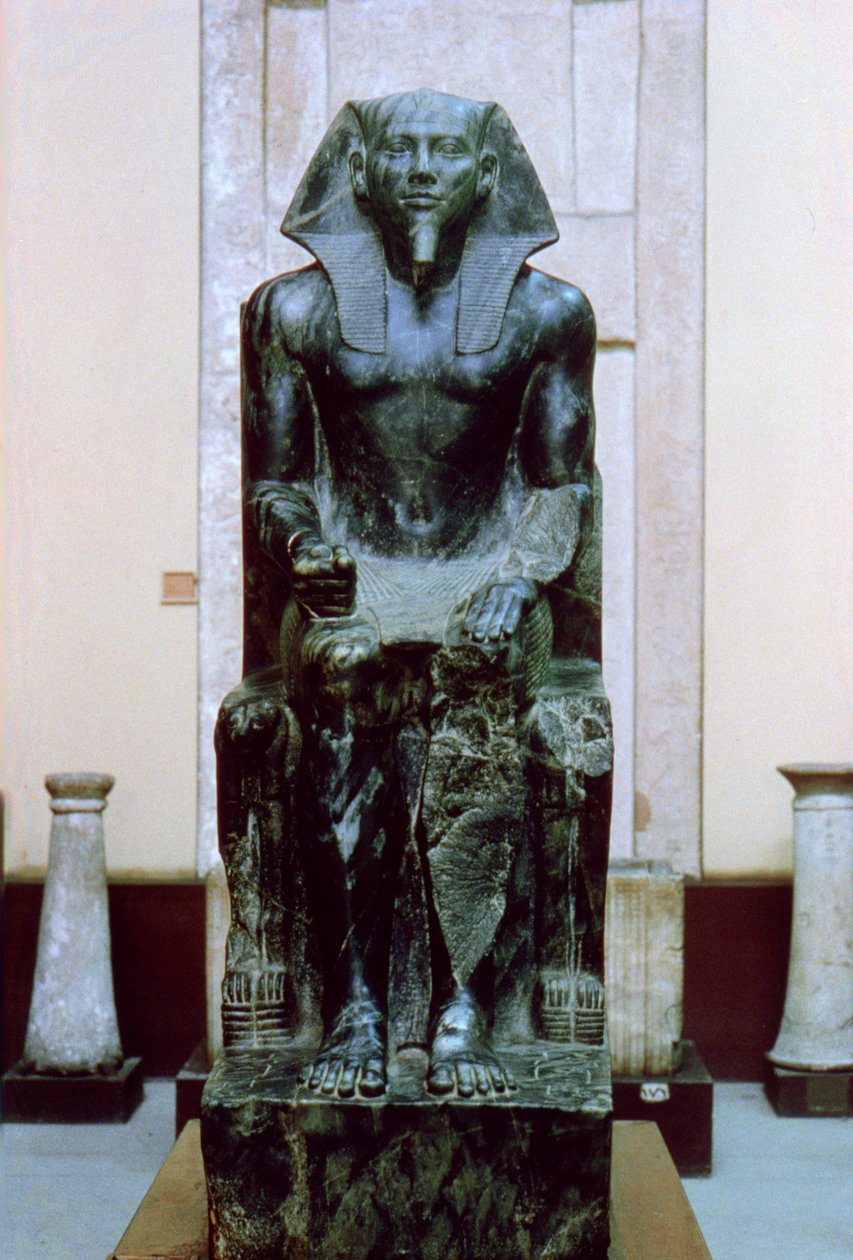 Estátua de diorito do antigo faraó egípcio Khafre, século 26 aC de Unbekannt