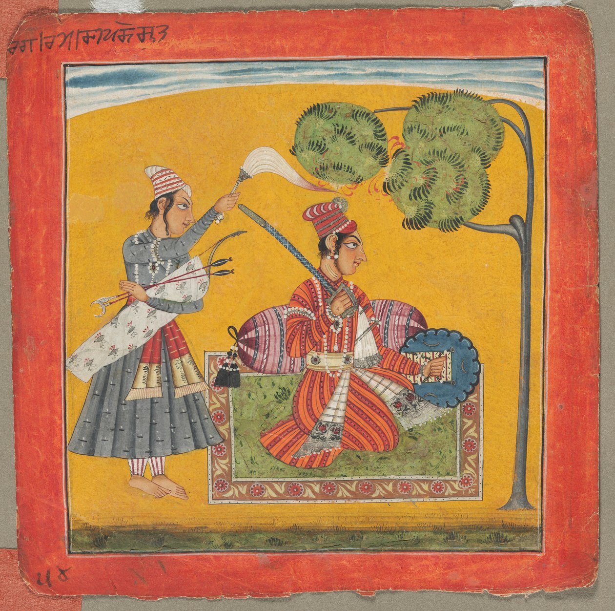 Dipak Raga, uma das trinta e seis melodias Ragamala: Personifying Love, c. 1690 de Unbekannt