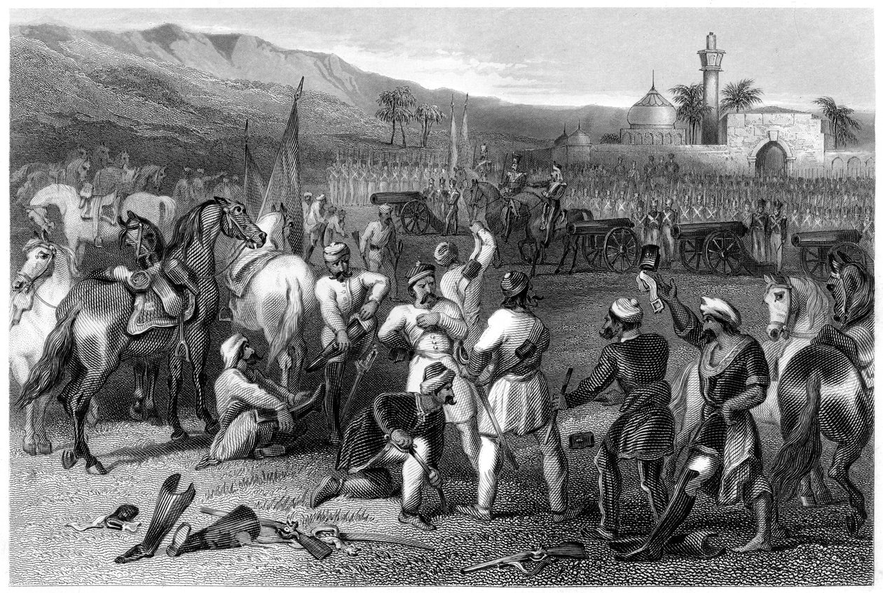Desarmar a 11a cavalaria irregular em Berhampore, 1857, c1860 de Unbekannt