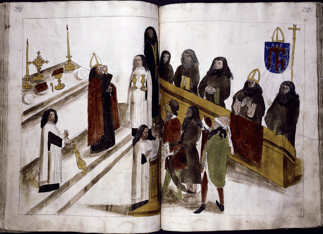 Serviço divino de acordo com o rito ortodoxo grego de: Ulrich Richental Chronicle of the Council of Constance, 1414-1418 de Unbekannt