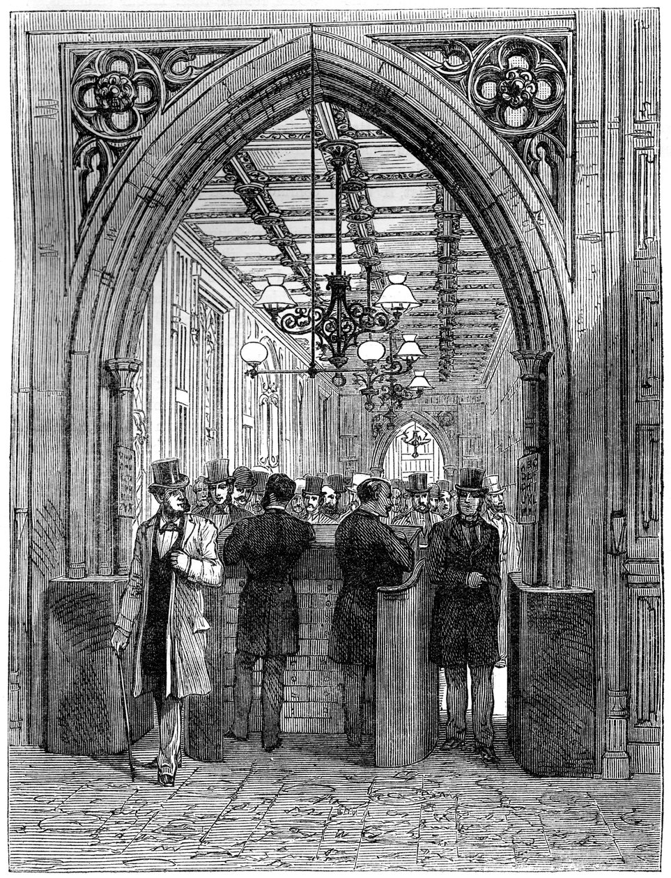 Barreira de divisão e lobby, Câmara dos Comuns, Westminster, Londres, século XIX de Unbekannt