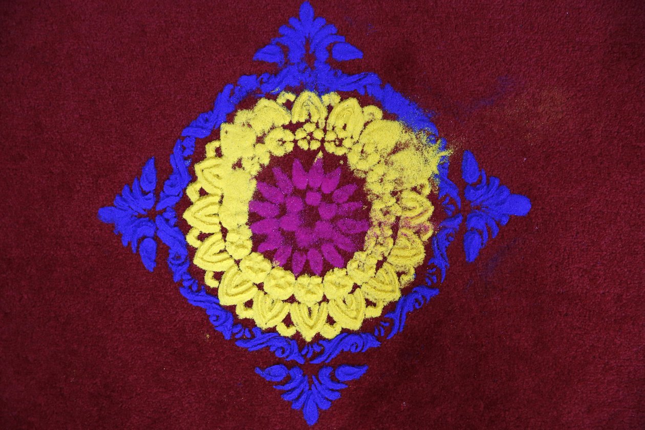 Diwali rangoli no templo Shirdi Sai Baba, Leicester. Reino Unido. de Unbekannt