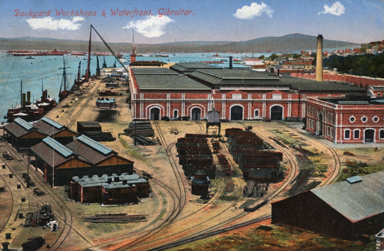 Oficinas de estaleiros e beira-mar, Gibraltar, século XX de Unbekannt