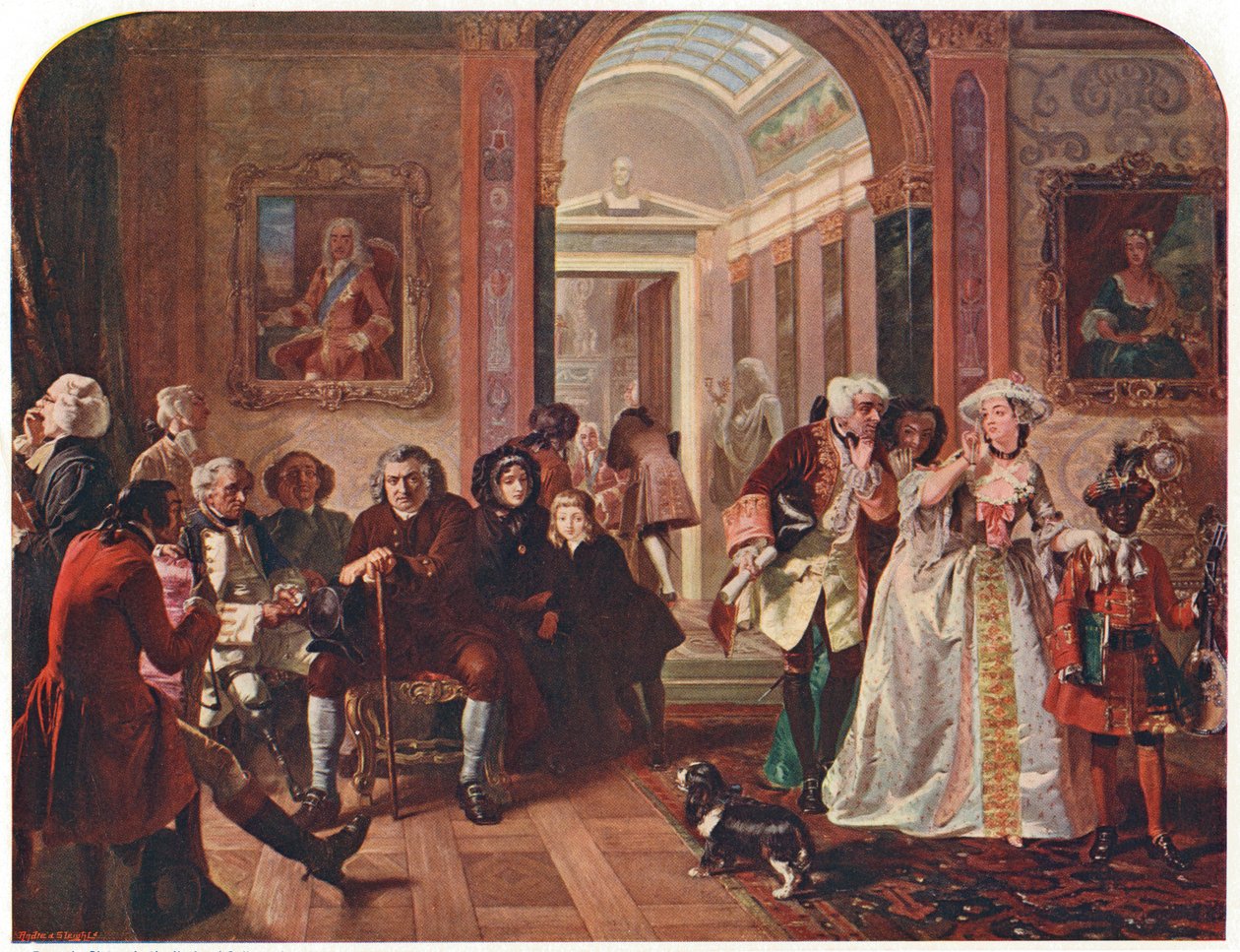 Doutor Johnson na ante-sala de Lord Chesterfield, esperando uma audiência, 1748 de Unbekannt