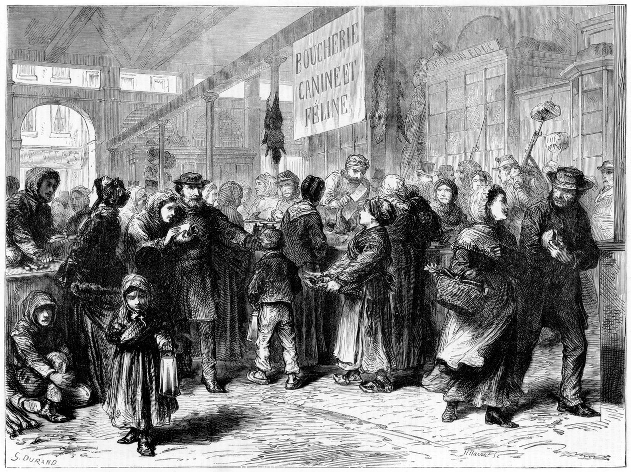 Açougueiro de carne de cachorro e gato em Paris, Guerra Franco-Prussiana, 1871 de Unbekannt