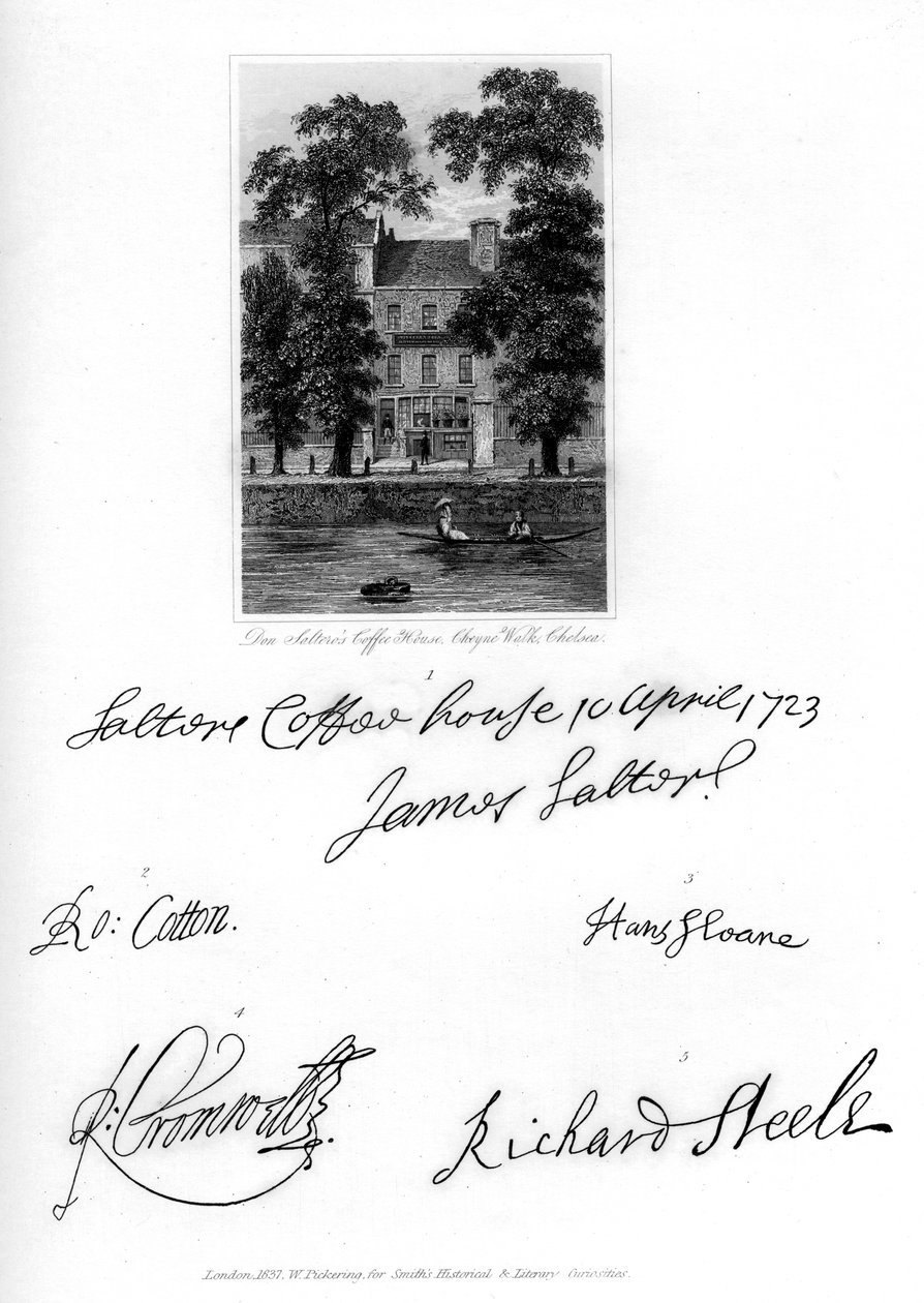 Don Salteros Coffee House, Cheyne Walk, Chelsea, 1723, 1840 de Unbekannt