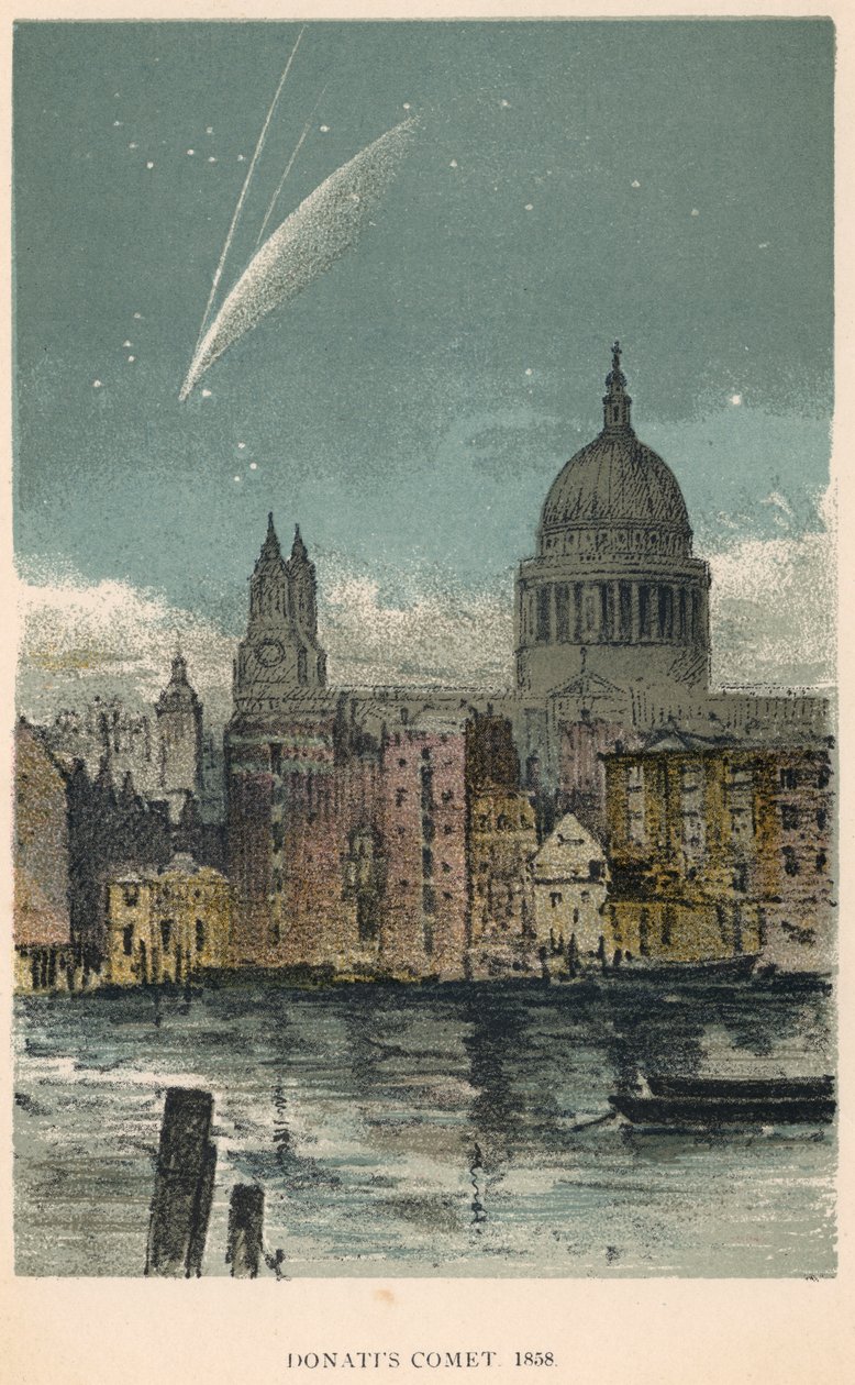 Donatis, cometa, de, 1858, visto, sobre, catedral paul st, londres, 1884 de Unbekannt