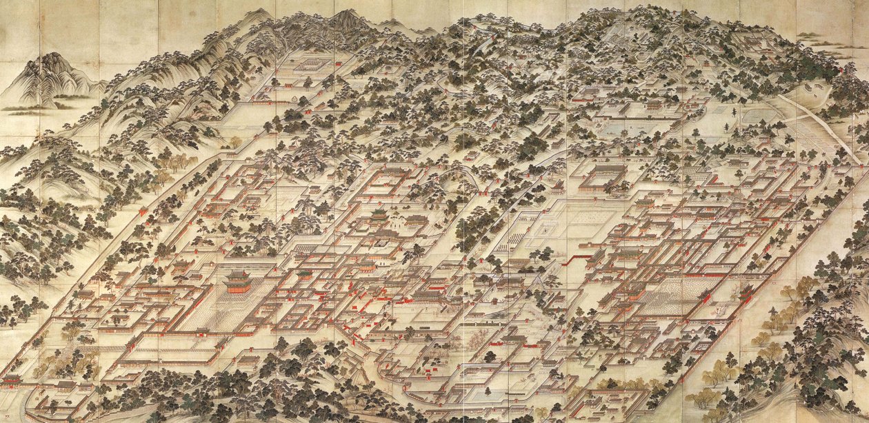 Pintura de Donggwoldo dos palácios orientais, c.1830. de Unbekannt