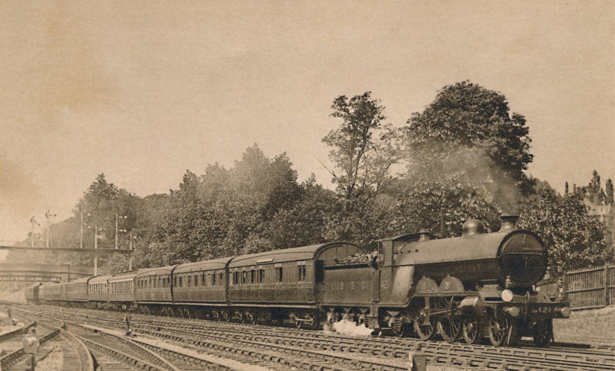 Abaixo Brighton Express perto de South Croydon. Motor 4-4-2, nº 421, c1920. de Unbekannt