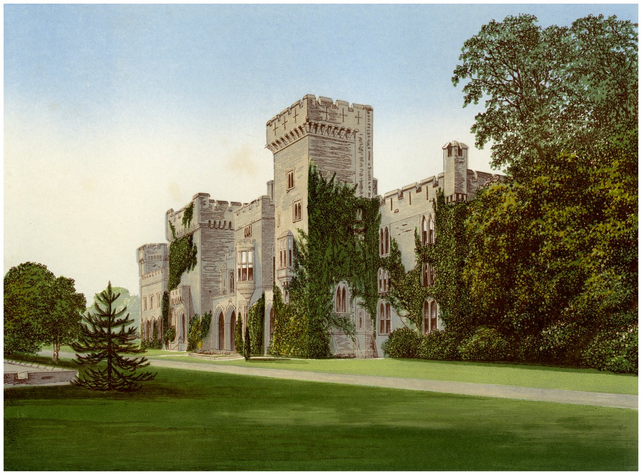 Castelo de Downton, Herefordshire, casa do Barão Boughton, c1880 de Unbekannt