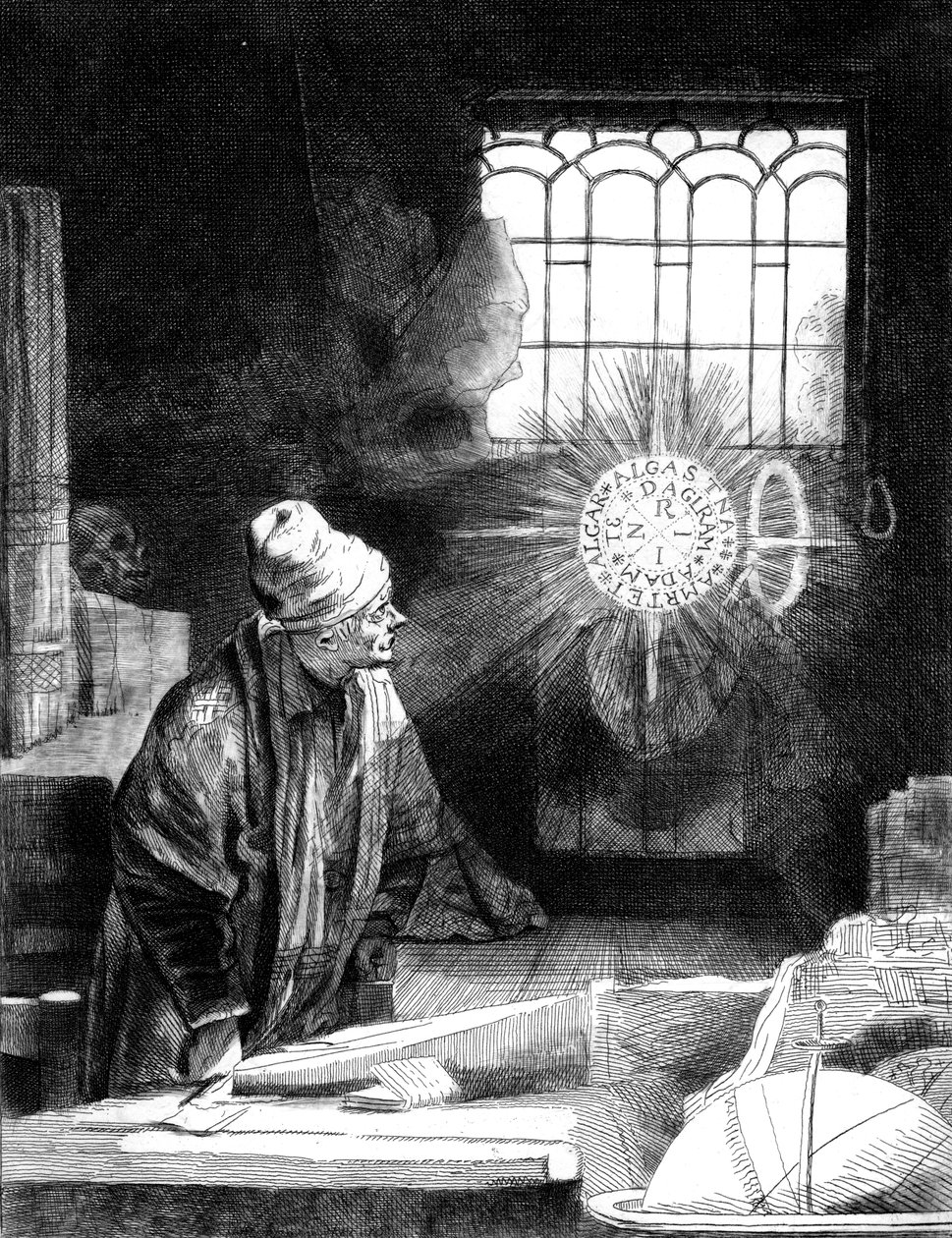 Dr. Faustus em seu Estudo de Unbekannt