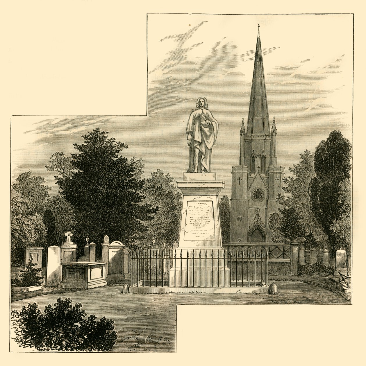 Dr. Watts Monumento, Abney Park Cemetery, c1876. de Unbekannt