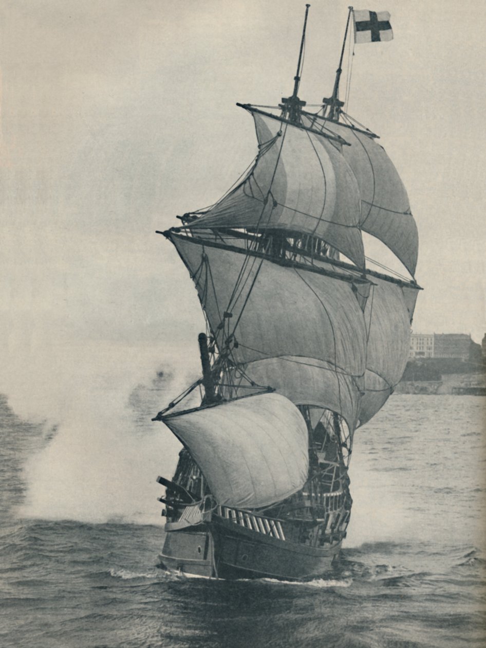 A capitânia de Drakes em sua viagem ao redor do mundo, réplica, 1937 de Unbekannt