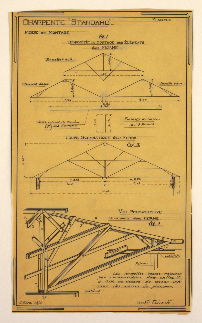 Desenho, Desenho para uma Casa em Massa Desenhada por Hector Guimard, Construção de Molduras de Unbekannt
