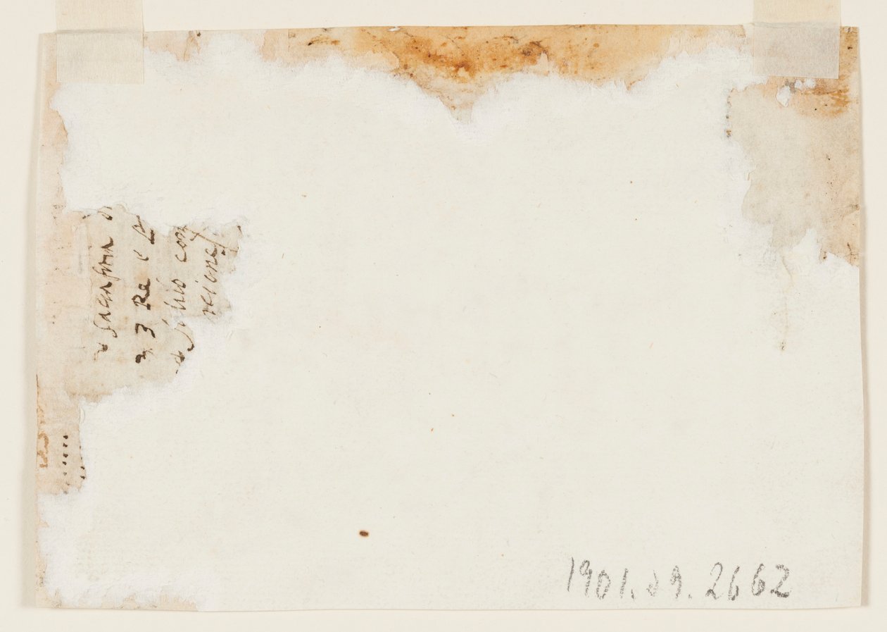 Desenho, página de um caderno de esboços; Apollo e Aurora de Unbekannt