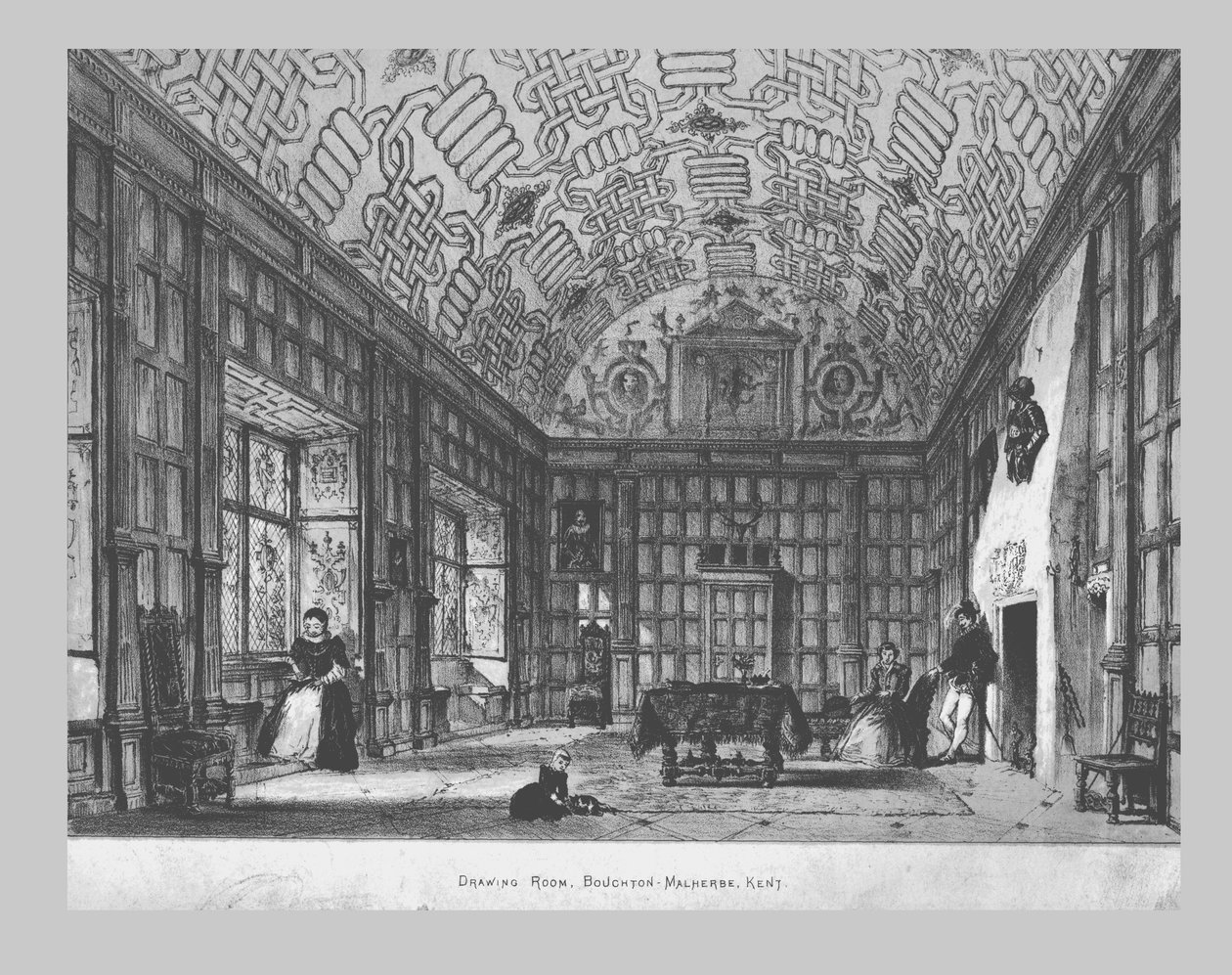 Drawing Room, Boughton-Malherbe, Kent., Meados do século XIX de Unbekannt