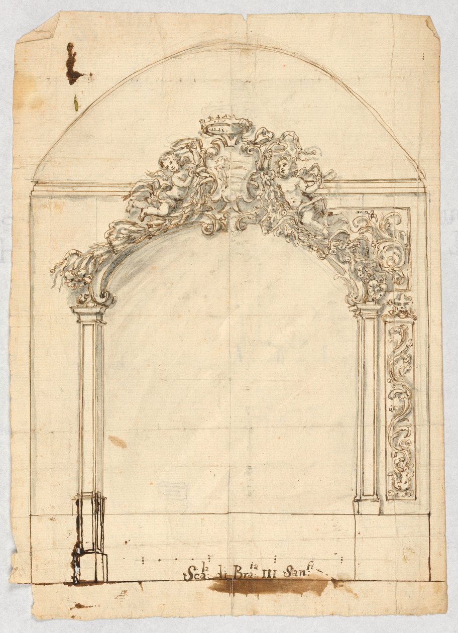 Desenho, Escultura Overdoor de Unbekannt