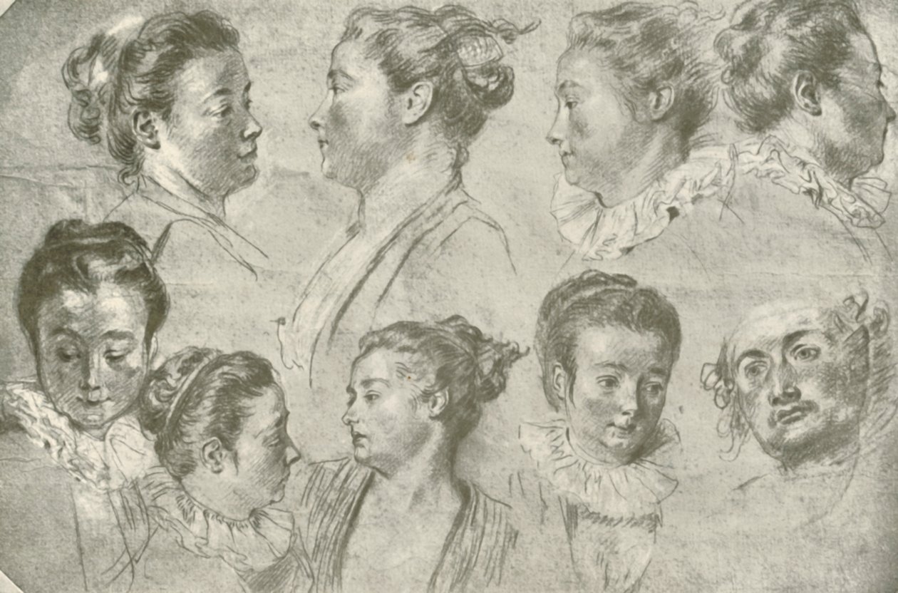 Desenho em três gizes, início do século XVIII, 1908. de Unbekannt
