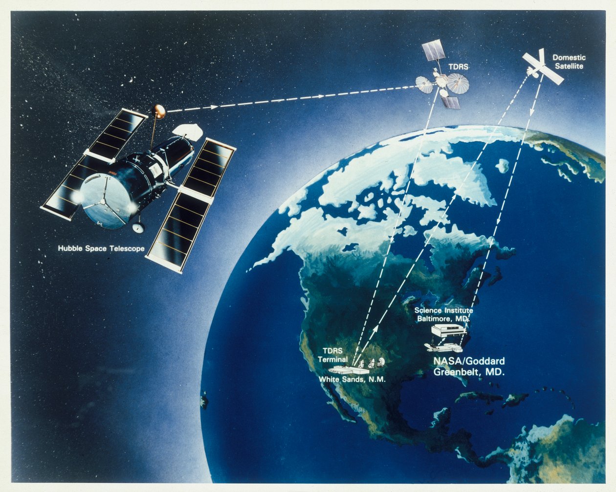 Desenho do telescópio Hubble, década de 1980 de Unbekannt