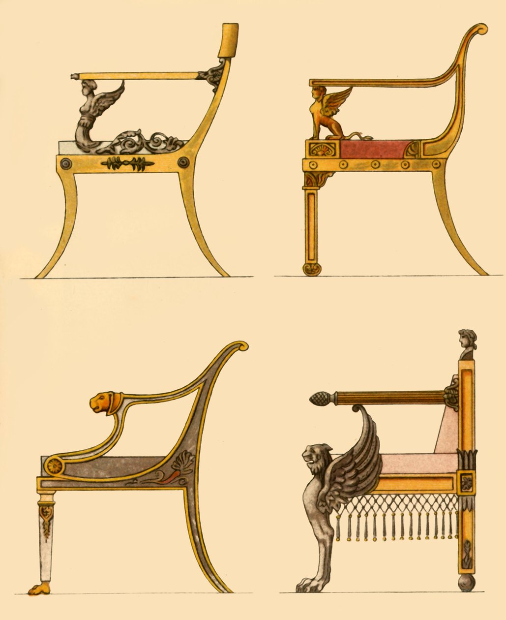 Cadeiras de sala de estar, 1808, 1946. de Unbekannt