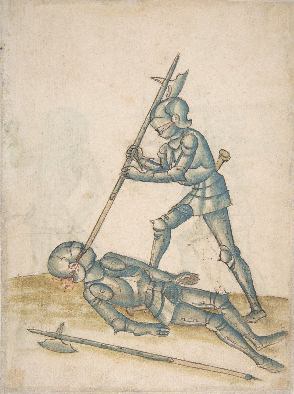 Desenhos que mostram o combate a pé Champ Clos, século XVI. de Unbekannt