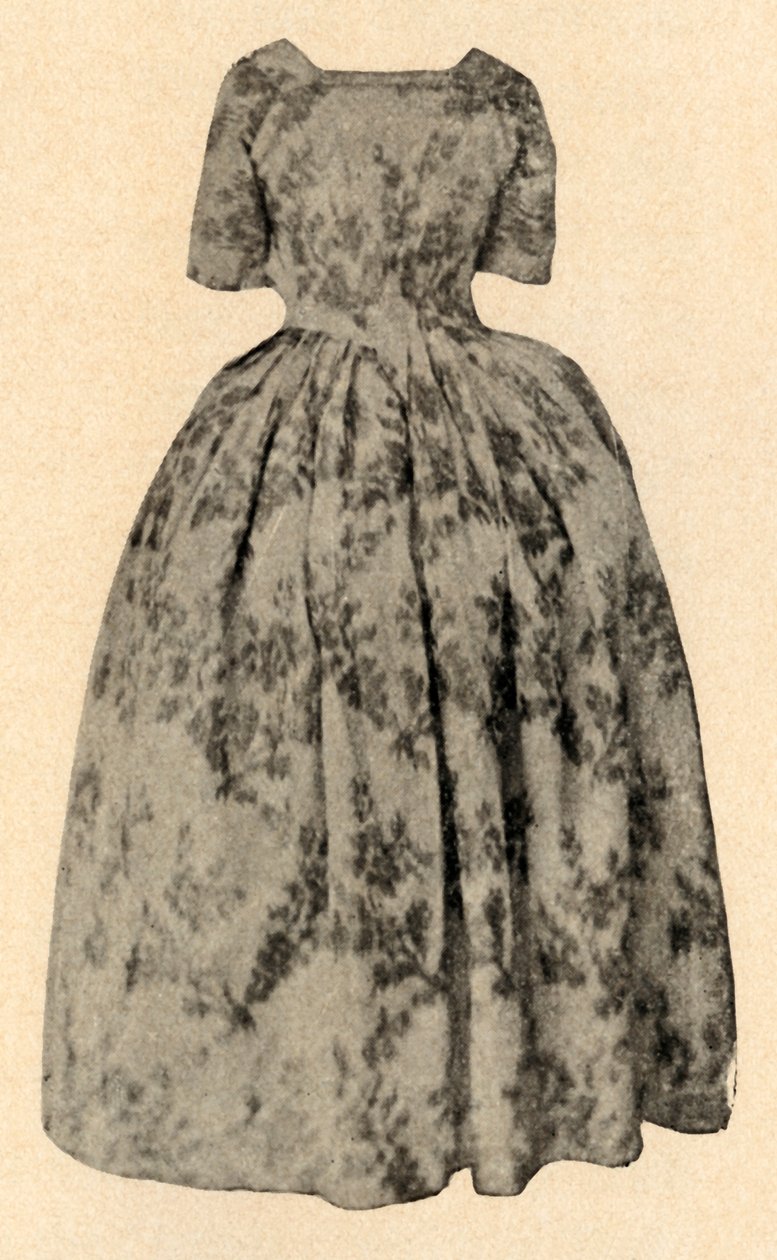 Vestido de seda chine, usado por Lady Stuart na Colônia de Barbados, c1700, 1937. de Unbekannt