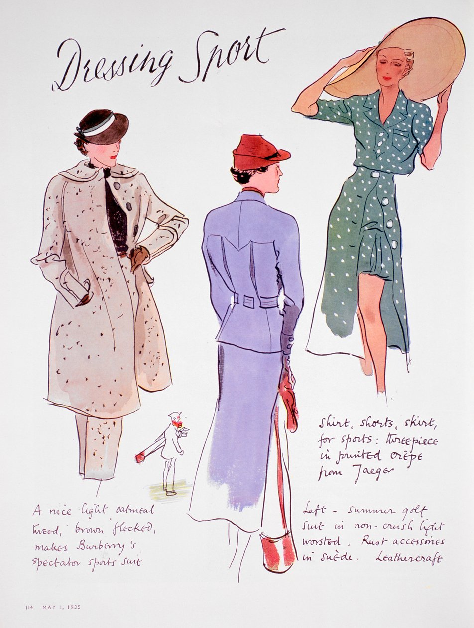 Dressing Sport, ilustração de moda, 1935 de Unbekannt