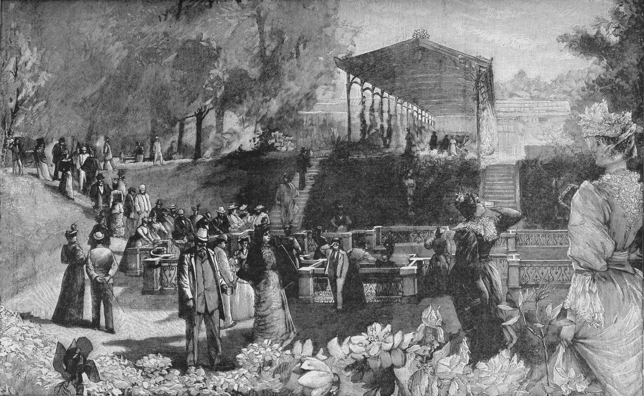 Bebendo as águas em Homburg, 1900 de Unbekannt