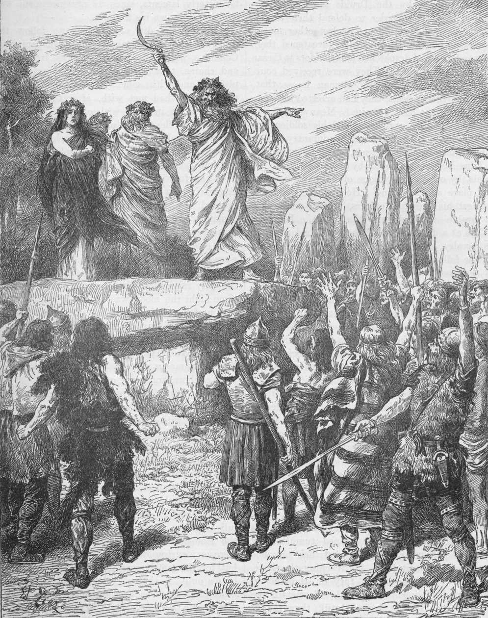 Druidas incitando os bretões a se oporem ao desembarque dos romanos, 43 1905 de Unbekannt