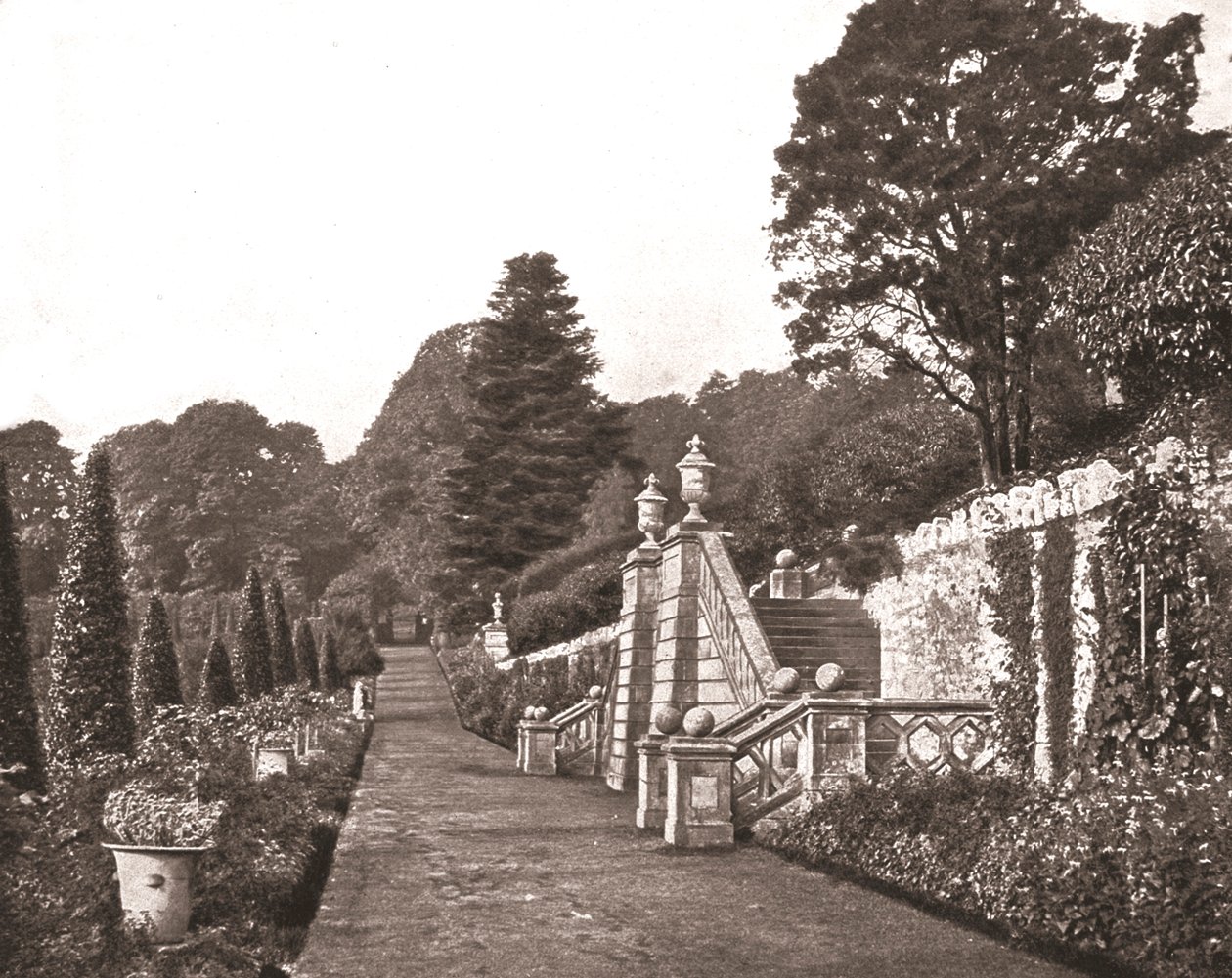 Jardins de Drummond Castle, Perthshire, Escócia, 1894. de Unbekannt