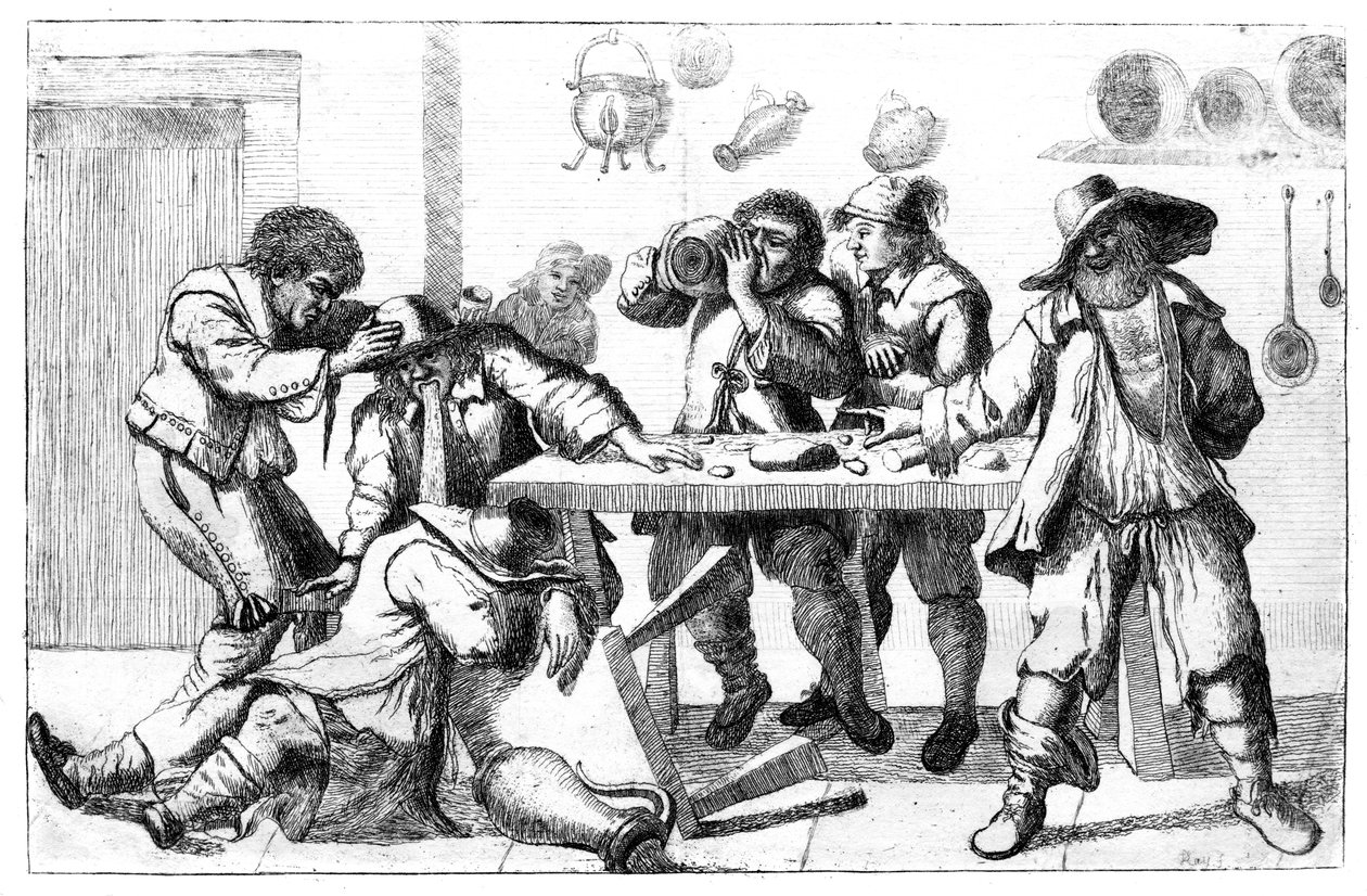 Figuras bêbadas, século c17 de Unbekannt