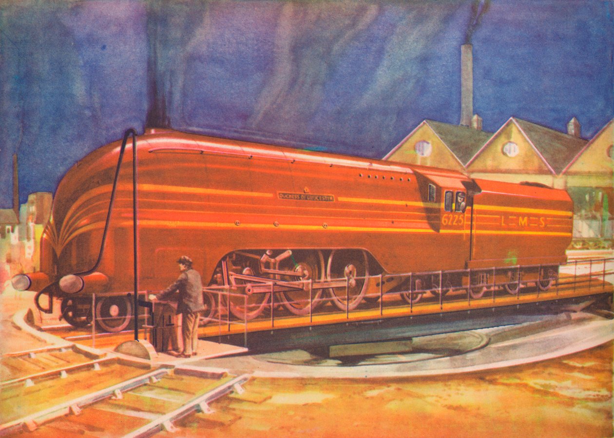 Duquesa de Gloucester, LMS, na plataforma giratória, Camden Town, 1940 de Unbekannt