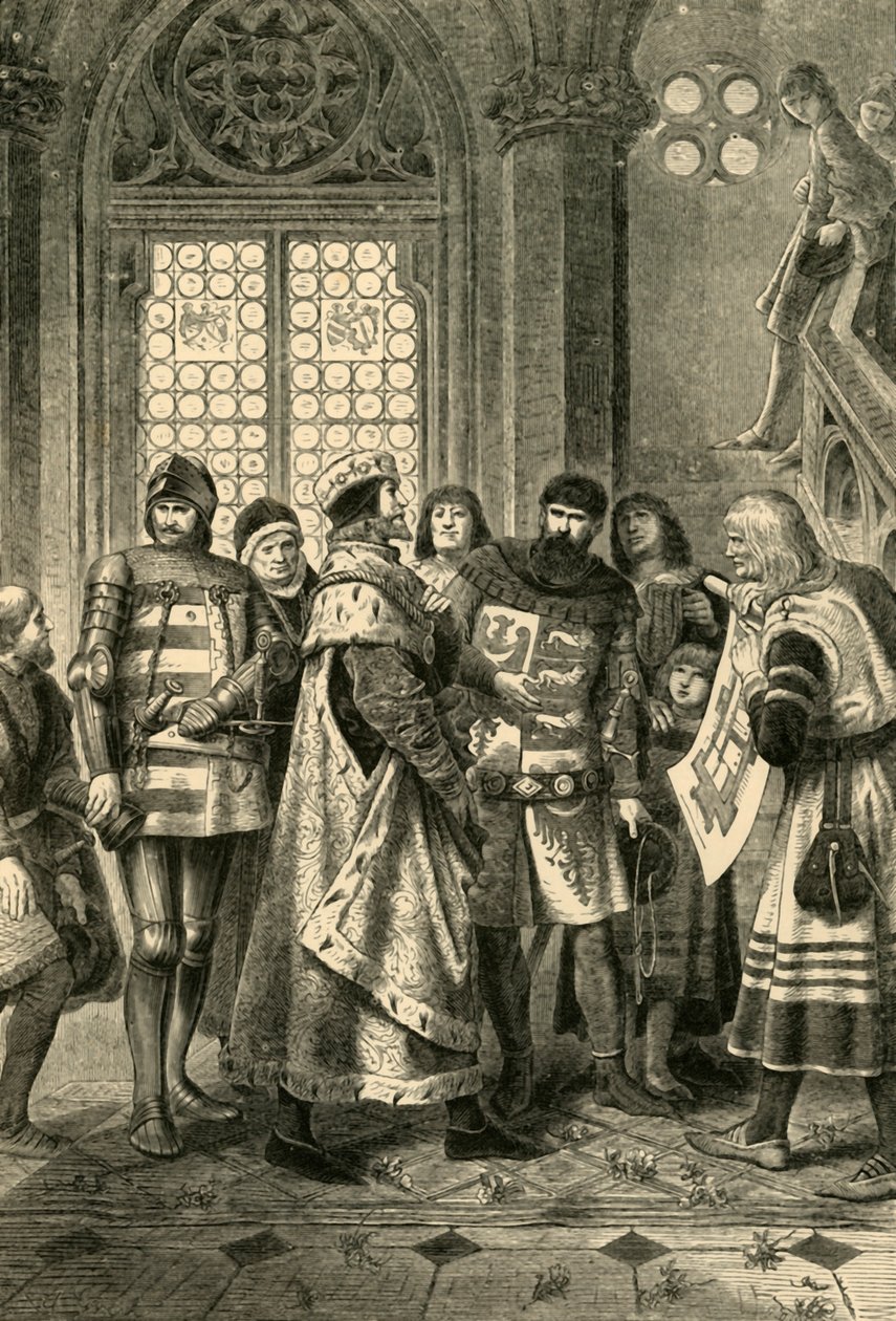 Duque Rudolf IV como fundador da Catedral de Estêvão, c1360, 1890. de Unbekannt