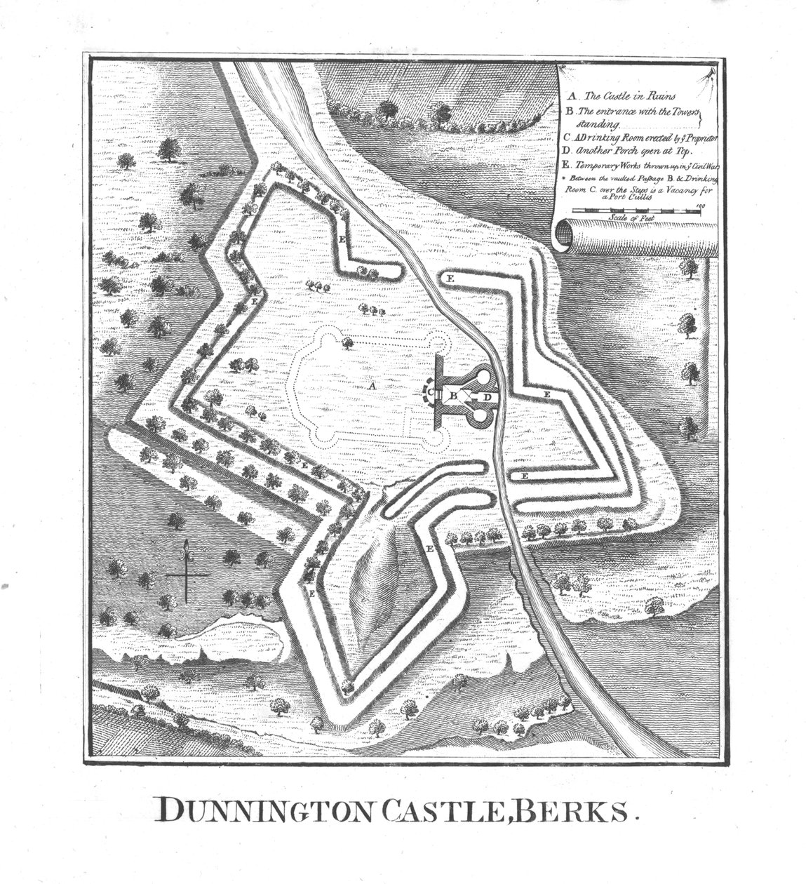 Castelo de Dunnington, Berks., Final do século XVIII de Unbekannt