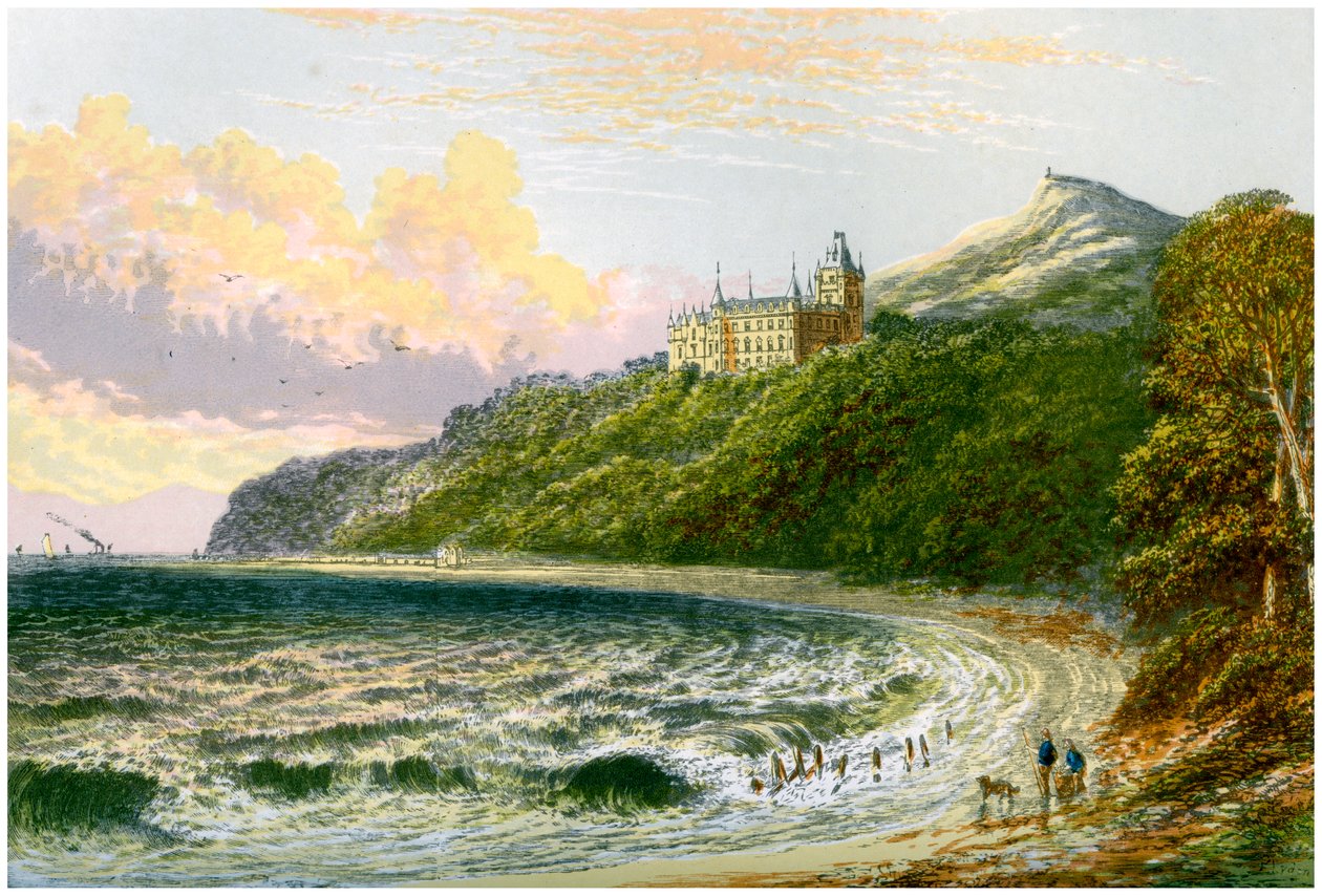 Castelo de Dunrobin, Sutherland, Escócia, casa do Duque de Sutherland, c1880 de Unbekannt