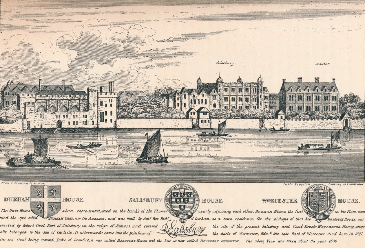 Durham House, Salisbury House e Worcester House, Londres, c1808 1903 de Unbekannt