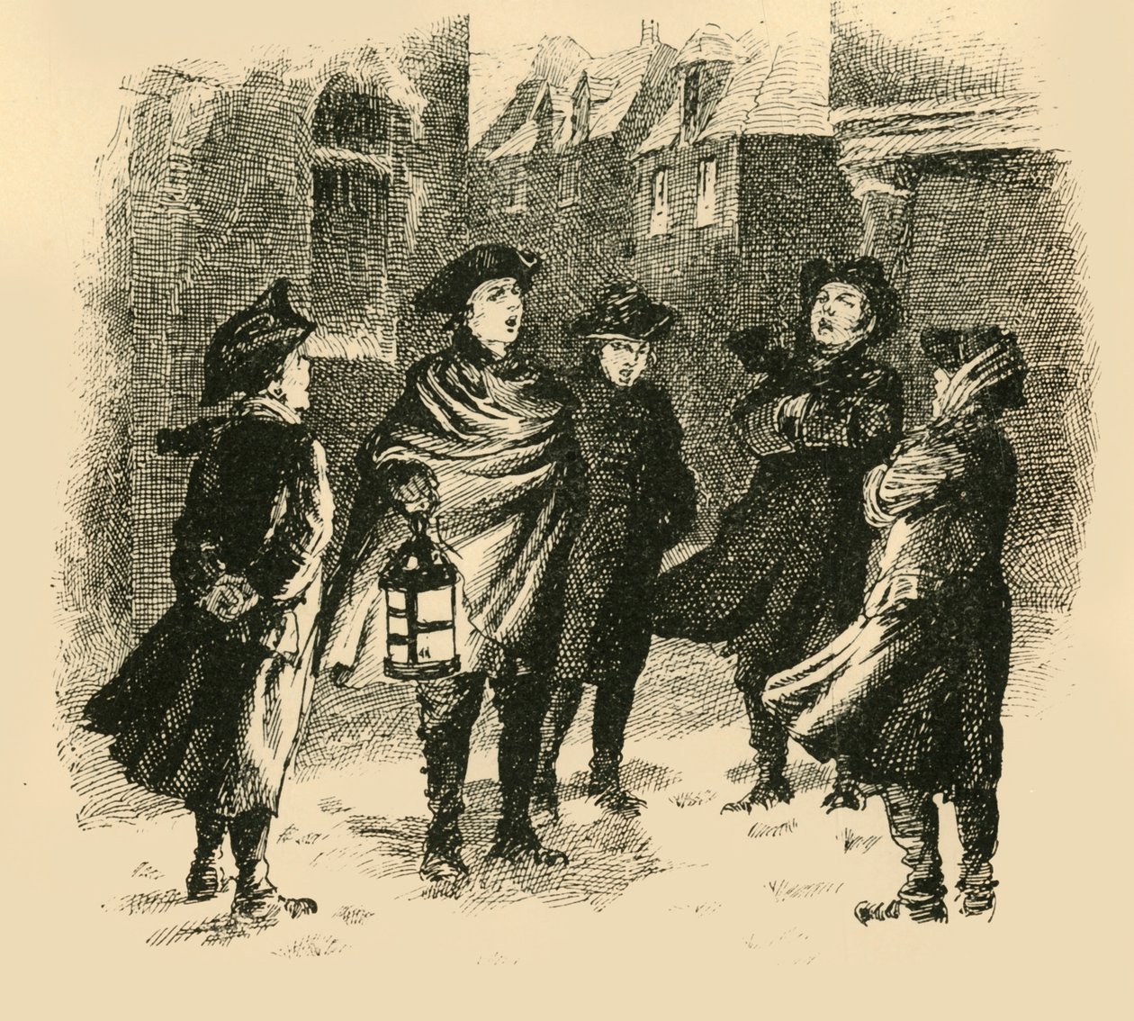 Durante os meses de inverno, os estudiosos foram enviados para cantar nas ruas, em 1907. de Unbekannt