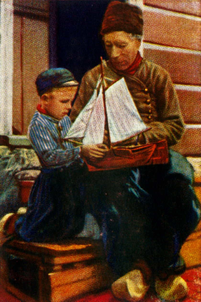 Pai e filho holandeses em trajes tradicionais, c1928. de Unbekannt