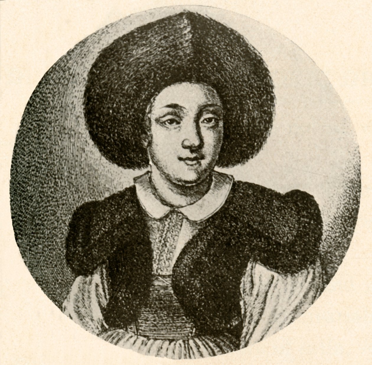 Garota holandesa de boné e jaqueta com corte de pele, 1641, 1937. de Unbekannt