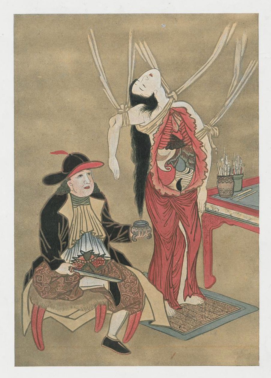 Médico holandês anatomizando uma mulher japonesa, século XVIII de Unbekannt