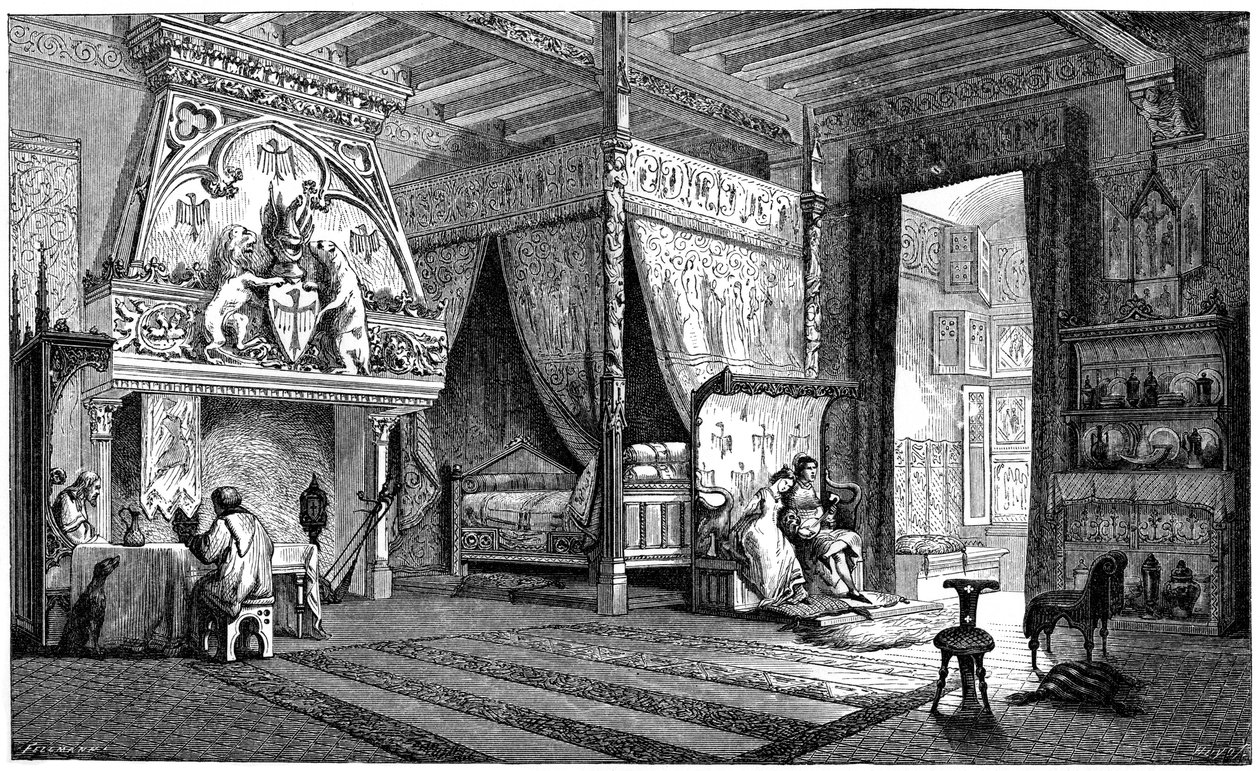 Habitação de um senhor do século XIV, 1870 de Unbekannt