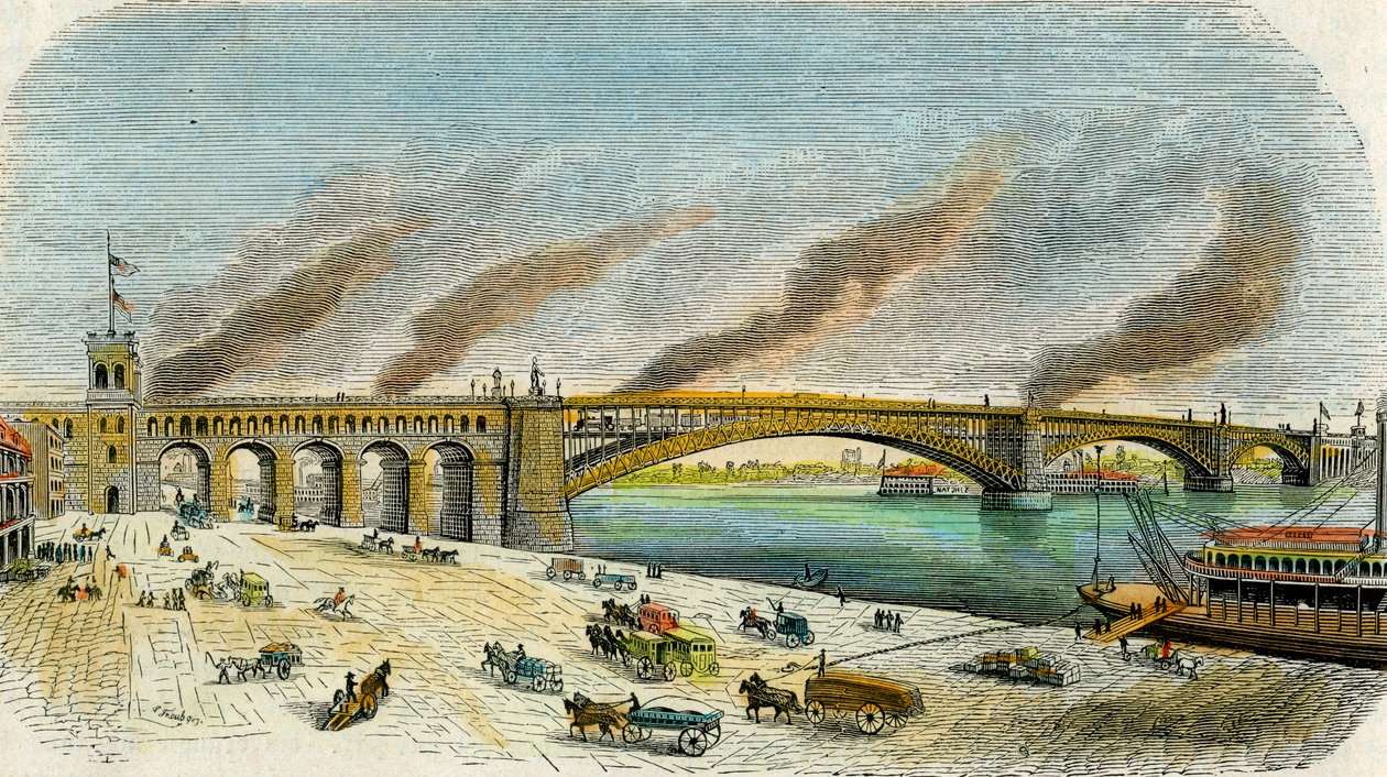 Ponte Eads, St Louis, Missouri, EUA, c1874 de Unbekannt