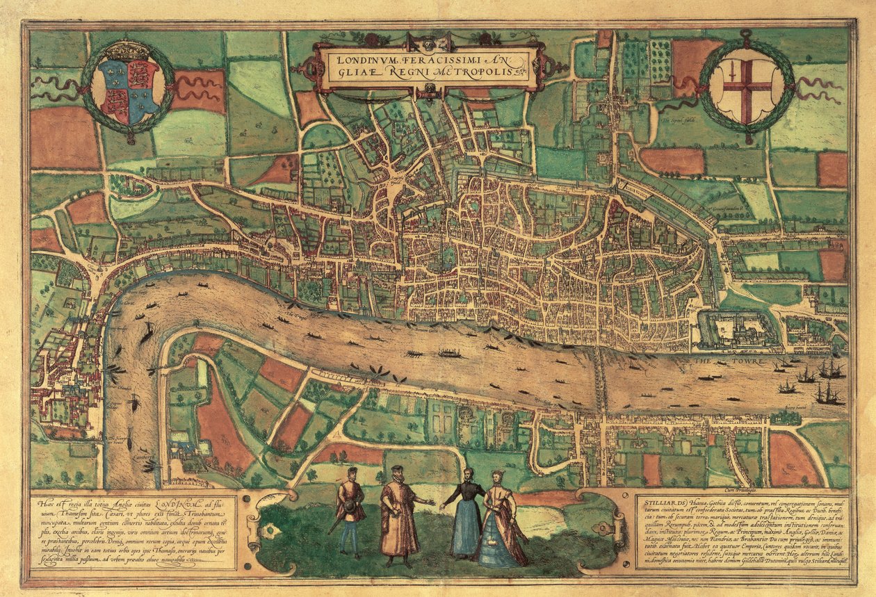 Primeiro mapa impresso de Londres, 1574 de Unbekannt