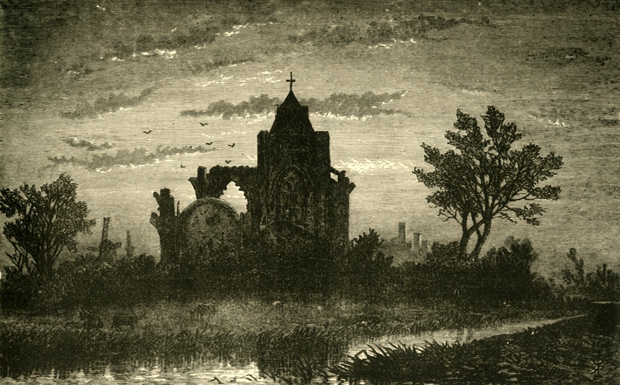 Extremidade leste da abadia de Crowland, 1898. de Unbekannt