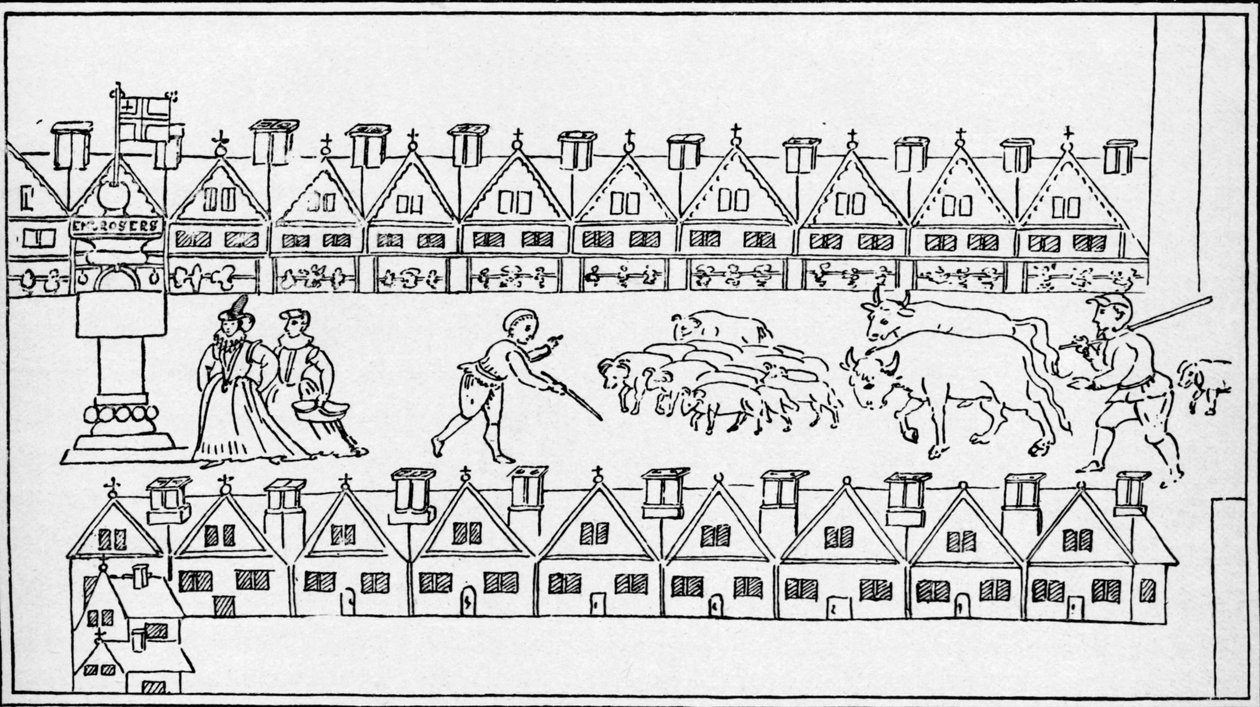 Eastcheap Market, Londres, c1598 1904 de Unbekannt