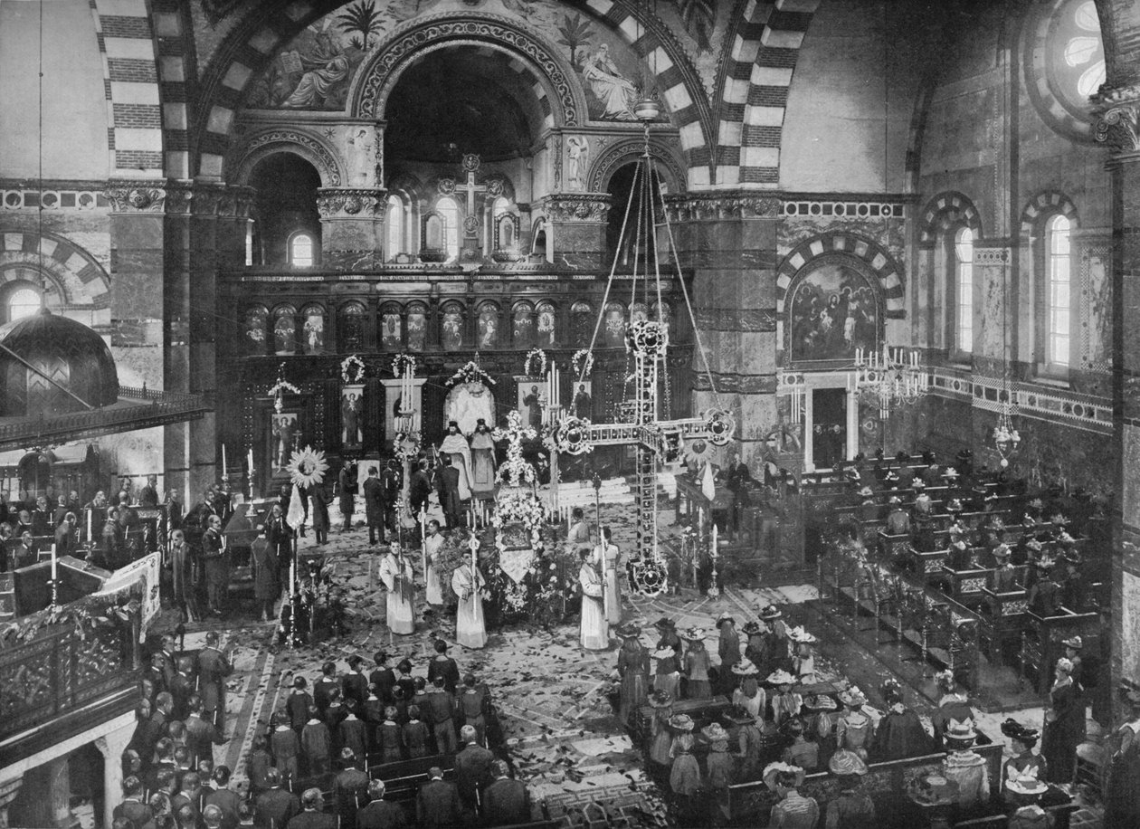Culto de domingo de Páscoa na igreja grega, Bayswater, Londres, c1903 1903 de Unbekannt