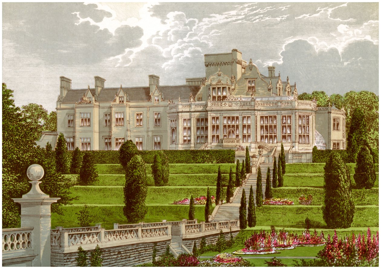 Easton Hall, Lincolnshire, casa do Barão Cholmeley, c1880 de Unbekannt