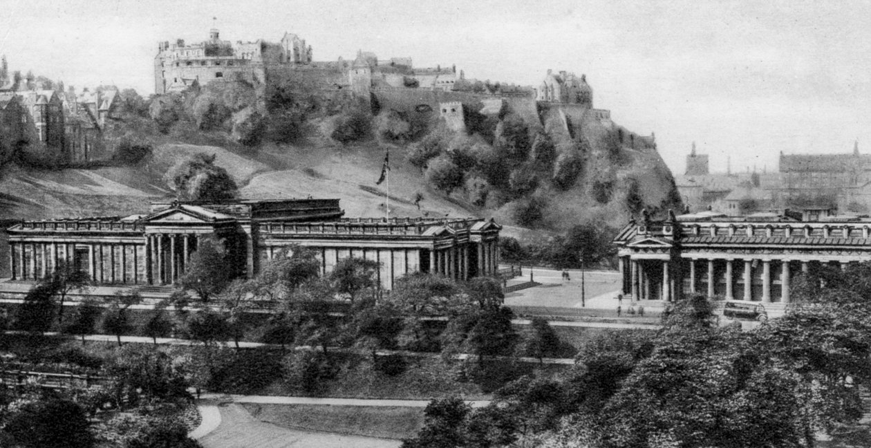 Castelo de Edimburgo e Galeria Nacional, Edimburgo, início do século XX de Unbekannt